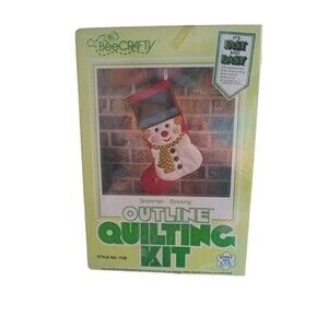 BEECRAFTY OUTLINE Quilting Kit Snowman Stocking Style No 1102 9"x16" Vintage